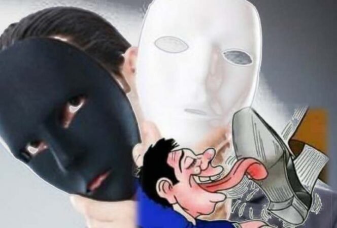 
Ilustrasi Seorang Penjilat dan Bermuka Dua. (Dok: Istimewa)