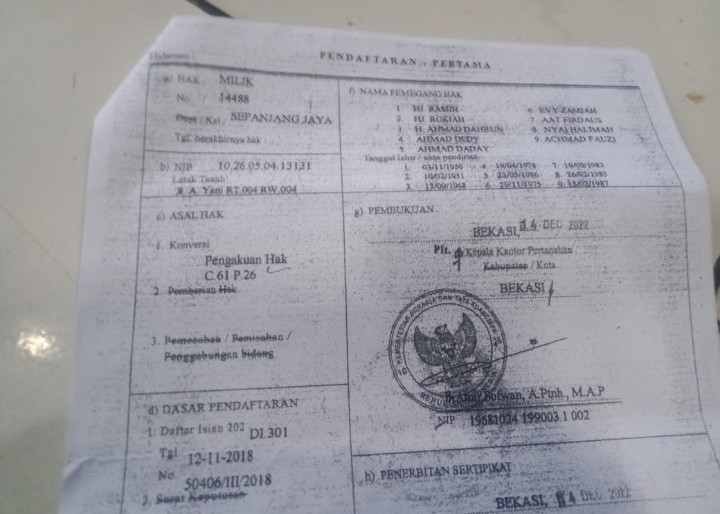 Mafia Tanah di Kota Bekasi