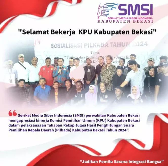 
SMSI Kabupaten Bekasi Apresiasi KPU Kabupaten Bekasi. (Dok: Istimewa)