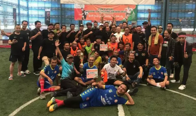 
Fun Futsal Media Gathering Bina Bangun Wibawa Mukti (BBWM) 2024 di Sport Center Deltamas Cikarang Pusat. (Dok: Istimewa)
