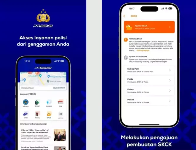 
Aplikasi Superapps Presisi Polri untuk Pengajuan Pembuatan SKCK Online. (Dok: Istimewa)