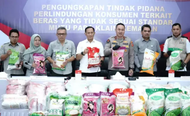 Satgas Pangan Polri Sita 201 Ton Beras Tidak Sesuai Standar Mutu dan Takaran. (Dok: Istimewa)