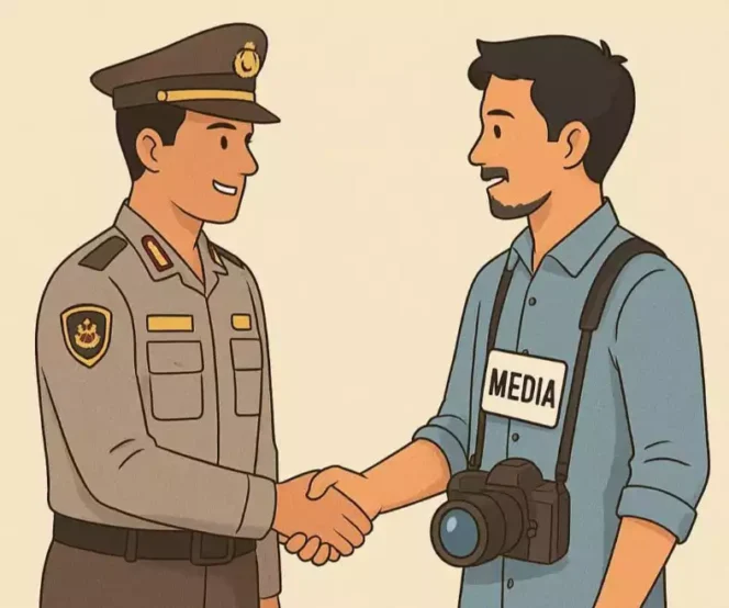 
Ilustrasi: Polisi dan Media. (Dok: Istimewa)