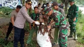 Sinergi TNI-Polri Giat Bersihkan Situ Burangkeng. (Dok: Istimewa)