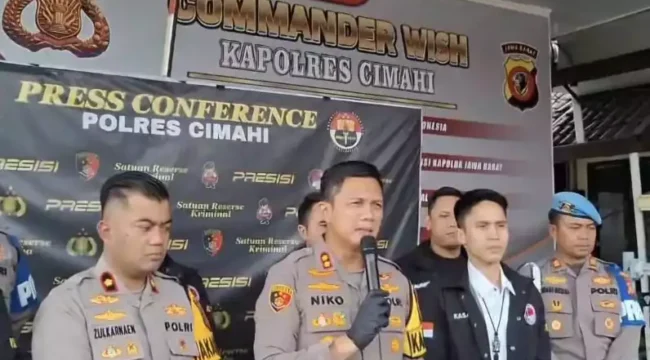 Konfers Polres Cimahi Ungkap Peredaran Sabu. (Dok: Istimewa)