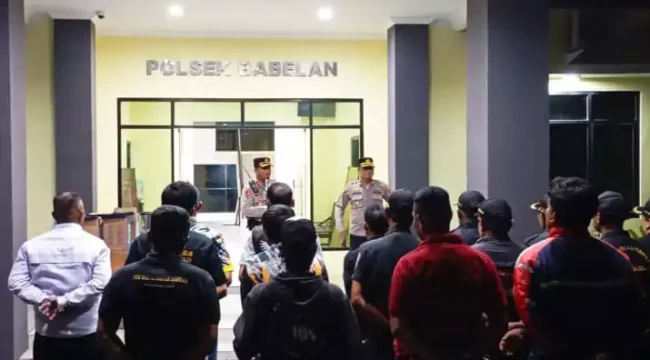 Polsek Babelan, Polres Metro Bekasi, menggelar Apel Patroli Skala Besar. (Dok: Istimewa)