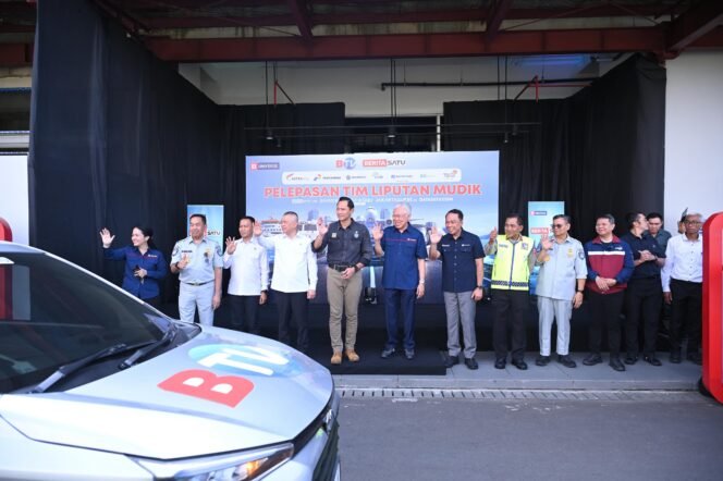 
Photo: Kolaborasi  Pemerintah bersama BUMN dan Polri giat pelepasan Tim Liputan Arus mudik 2026(Doc.Ist) 