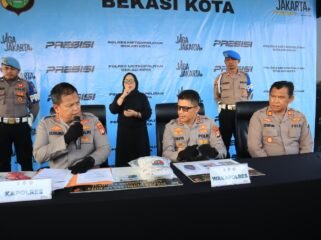 Photo: Kepolisian daerah Metro Bekasi Kota saat giat konferensi pers kasus dugaan pembunuhan berencana dibawa umur (Doc.cam) 