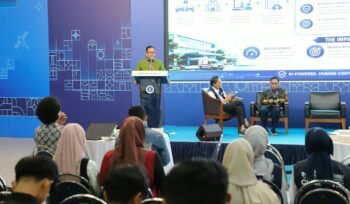 Photo: Direktur utama PT Jasa Raharja Muhamad Awaluddin saat giat Di AIIF 2026, Masa Depan Perlindungan Publik Berbasis AI (Doc.Ist) 