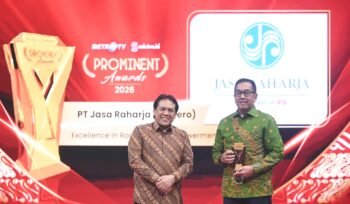 Photo: Jasa Raharja mendapatkan penghargaan “Excellent in Road Safety Empowerment” pada Prominent Awards 2026 yang digelar Metro TV, (Doc.Ist) 