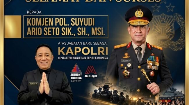 Photo: Poster ucapan selamat dan sukses atas jabatan sebagai Kapolri jenderal Suyudi Ario Seto