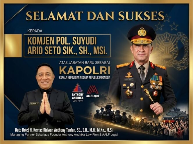 
Photo: Poster ucapan selamat dan sukses atas jabatan sebagai Kapolri jenderal Suyudi Ario Seto